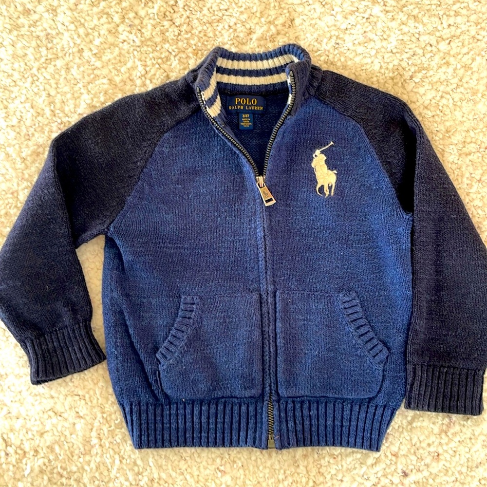 Polo Ralph Lauren Cotton Full Zip Sweater 3T used in good condition. No tags !